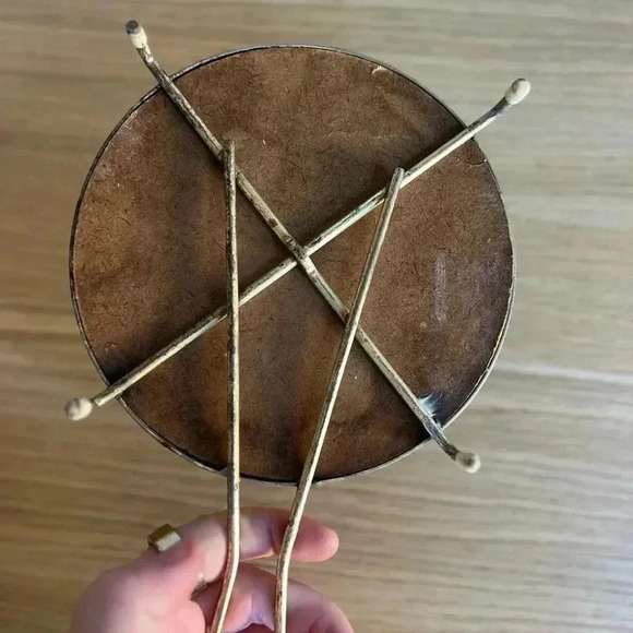 Set of 2 MCM Mosaic Tile Trivets with Metal Handles - 6 Inches - Picture 7 of 9